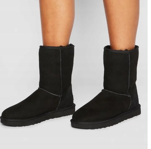 UGG ŚNIEGOWCE DAMSKIE SKÓRZANE CZARNE 44 26GA