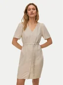 Sukienki - Vero Moda Sukienka letnia Mymilo 10340466 Beżowy Regular Fit - miniaturka - grafika 1