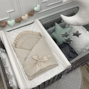 ROŻEK Z FALBANKĄ BEŻOWY - Rożki i beciki - miniaturka - grafika 1