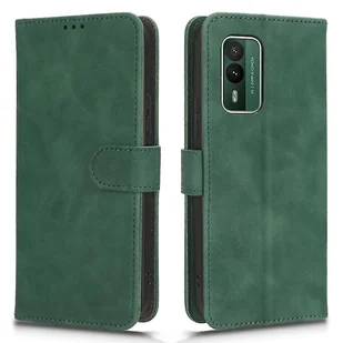 Dla Nokia XR21 Anti-drop PU Leather Portfel Case Skin-touch Phone Cover z podstawką Zielony - Portfele - miniaturka - grafika 1