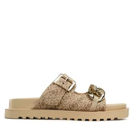 Klapki i japonki damskie - Klapki Guess Fatema2 FL6FT2 FAL03 Brązowy - miniaturka - grafika 1