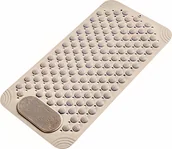 Maty antypoślizgowe - Ruhhy 24495 Mata antypoślizgowa do łazienki 36 x 69 cm, beżowa - miniaturka - grafika 1