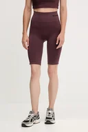 Spodnie sportowe damskie - Hummel szorty treningowe Tif kolor czerwony gładkie high waist - miniaturka - grafika 1