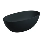 Wanny - Omnires Shell M+ Wanna wolnostojąca 148x75 cm black lava + syfon z korkiem klik-klak SHELL148WWBLV - miniaturka - grafika 1