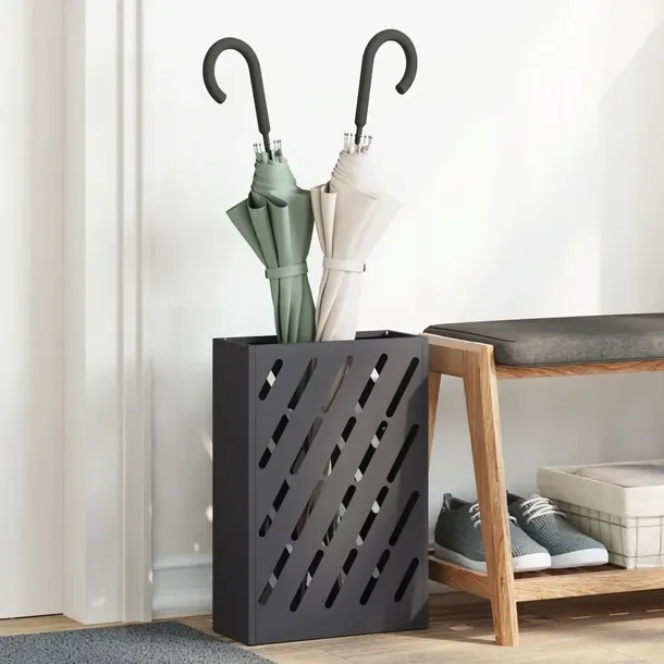 Stojak na parasole Czarny Metal Średni Stojak na