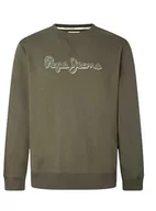 Bluzy męskie - Pepe Jeans Męska bluza Ryan Crew, Zielony (oliwkowy), XS - miniaturka - grafika 1