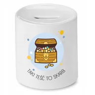 Skarbonki - SKARBONKA DLA TEŚCIA TAKI TEŚĆ TO SKARB PREZENT z Nadrukiem ze Zdjęciem + Opakowanie na prezent (wzór 01) - miniaturka - grafika 1