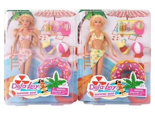 Lalka 29cm surferka z zestawem plaowym 538849 Adar mix cena za 1 szt  lalka w stroju kpielowym, pies, koo do pywania, pika plaowa, kocyk, 2x okulary, 2x butelki z sokiem, opaska z daszkiem - Lalki dla dziewczynek - miniaturka - grafika 1