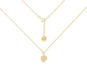 Naszyjniki - Pozłacany choker pancerka z listkiem - miniaturka - grafika 1