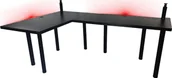 Biurka gamingowe - Biurko Daming Model 3 Czarne 240 cmx160 cm x 3,6 cm + Podświetlane 16 kolorów - miniaturka - grafika 1