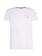 Koszulki męskie - Tommy Hilfiger Męski T-shirt z krótkim rękawem Core Stretch Slim Fit, biały, 3XL - miniaturka - grafika 1