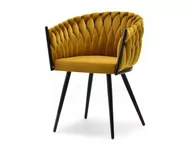 Krzesła - Eleganckie Krzesło Rosa Miodowy Welur - Czarny Do Salonu Bestseller - miniaturka - grafika 1
