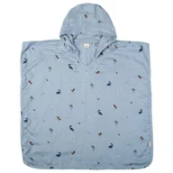 Okrycia kąpielowe dla dzieci - Petu Petu ponczo kąpielowe z kapturem muślin DINO 3-4 lata - miniaturka - grafika 1