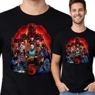 Koszulki męskie - KOSZULKA MĘSKA STRANGER THINGS DLA FANA BAWEŁNA PREMIUM L P387 CZARNA - miniaturka - grafika 1
