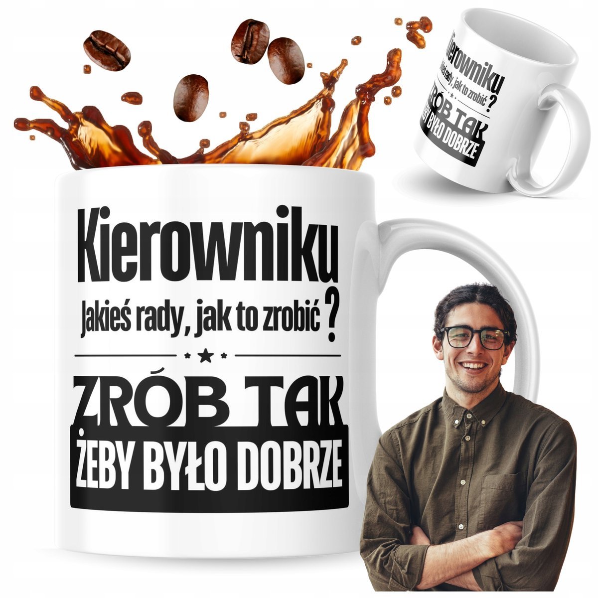 Kubek z nadrukiem 330 ml Kierowniku Kubki Do Kawy Prezent Kubek Do Pracy