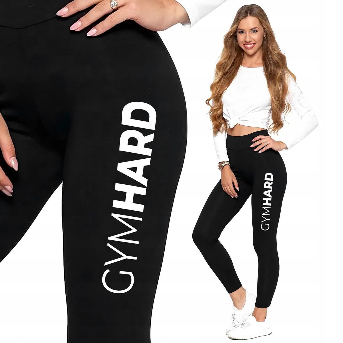 LEGGINSY Sportowe Damskie GYM HARD MiX WZORY S/M
