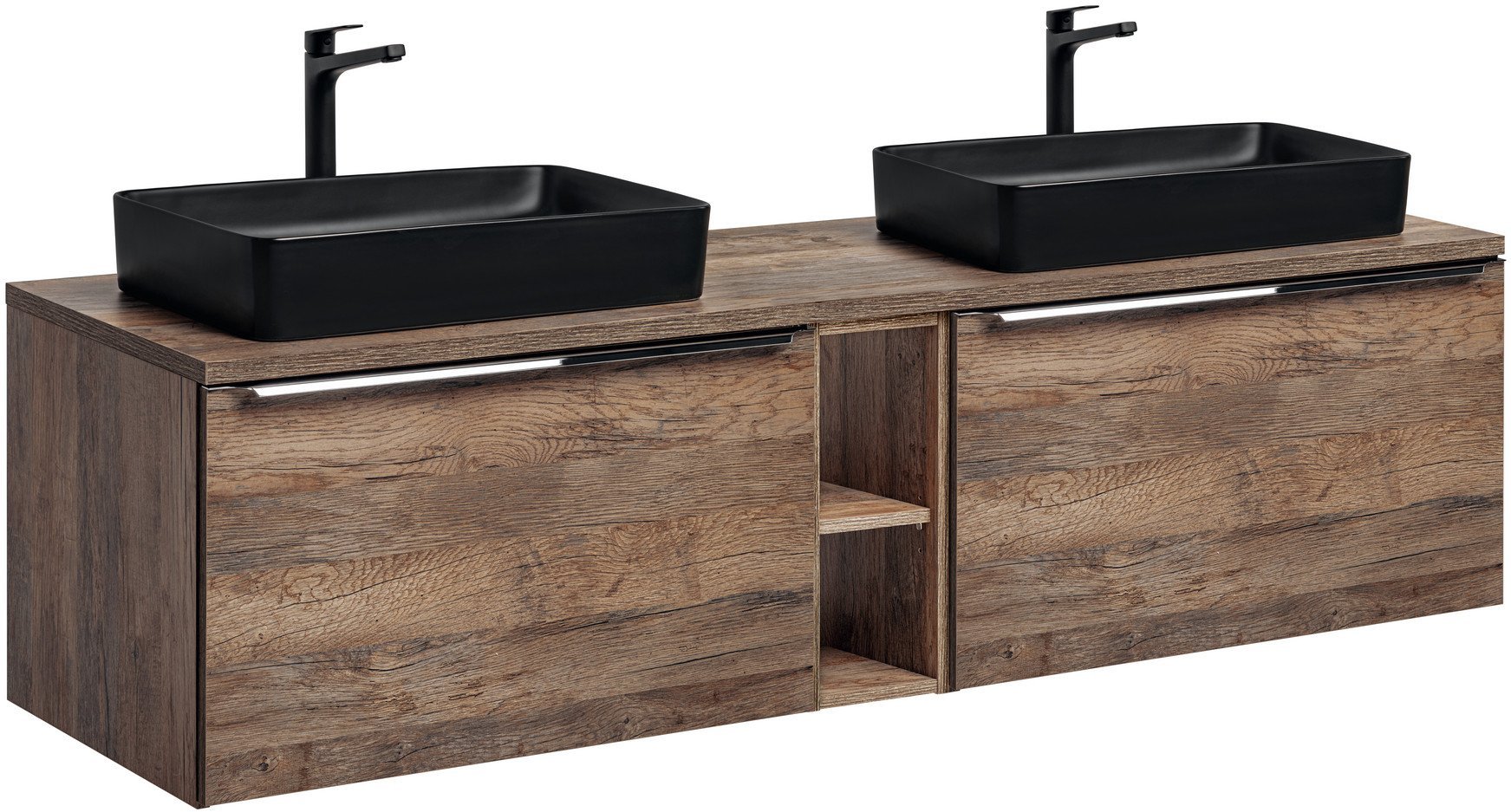 Zestaw meblowy 180cm z blatem i 2 umywalkami nablatowymi Slim