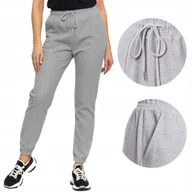 Spodnie damskie - SPODNIE DRESOWE DAMSKIE BAWEŁNIANE DRESY MORAJ XL GREY - miniaturka - grafika 1