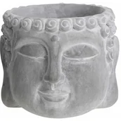 Donice - Osłonka doniczki Głowa Budda 12.5x16cm szara - miniaturka - grafika 1