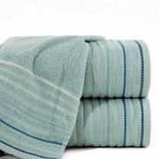 Ręczniki - Ręcznik bawełniany 50x90 IZA niebieski z kontrastującą bordiurą w pasy Design 91 - miniaturka - grafika 1
