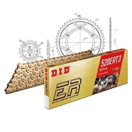 Części motocyklowe - Zestaw łańcuchów DID stal 520ERT2 / 114 zapięcie na klips do Husqvarna WRE 125 ccm rok prod. 1995-1998 - miniaturka - grafika 1