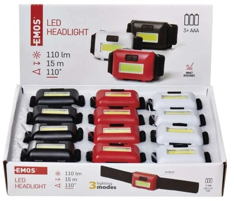 Emos COB LED przedni latarka 110 lm 3 times AAA P3538