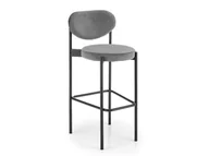 Taborety i hokery - Hoker niski H-108 VELVET szary - miniaturka - grafika 1