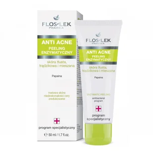 Flos-Lek Anti Acne Ideal Skin: Peeling enzymatyczny 50ml - Peelingi do ciała - miniaturka - grafika 5