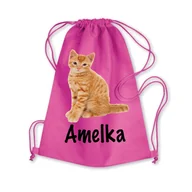 Plecaki worki - Worek Szkolny Na Buty Plecak Rudy Słodki Kotek - miniaturka - grafika 1