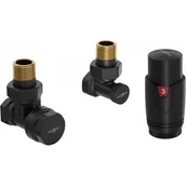 Zawory i kraniki - Mexen G00 zestaw termostatyczny kątowy, czarny - W901-900-70 - miniaturka - grafika 1