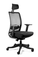 Fotele i krzesła biurowe - Fotel biurowy, ergonomiczny, Anggun, skóra naturalna, czarny - miniaturka - grafika 1