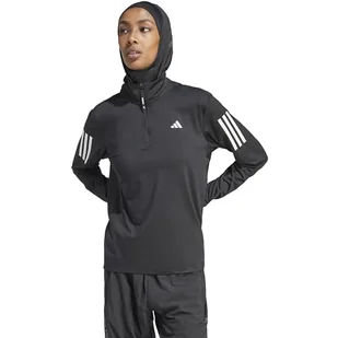 adidas Damska bluza z zamkiem błyskawicznym, XS czarna, Czarny, XS - Bluzy damskie - miniaturka - grafika 1