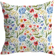 Poszewki na poduszki - POSZEWKA DEKORACYJNA WIOSENNA 50X50 CM WIOSNA POLNE KWIATY KOLORY WZÓR 379 - miniaturka - grafika 1