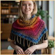 Apaszki i szaliki damskie - Chusta na szydełku Moc kolorów - miniaturka - grafika 1