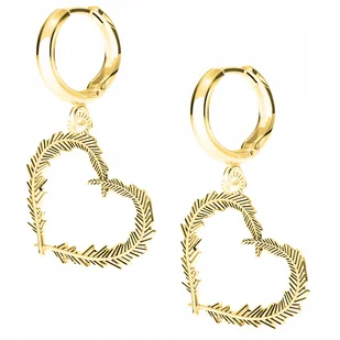 Kolczyki złote Serce Pióro Serduszko 925 - Kolczyki - miniaturka - grafika 1