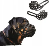 Kagańce dla psów - L KAGANIEC SKÓRZANY CZARNY - miniaturka - grafika 1