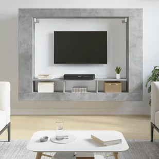 vidaXL Szafka pod TV, szarość betonu, 152x22x113 cm - Szafki na klucze - miniaturka - grafika 1