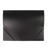 Teczki i skoroszyty - D.rect Teczka plastikowa z gumką czarna - miniaturka - grafika 1