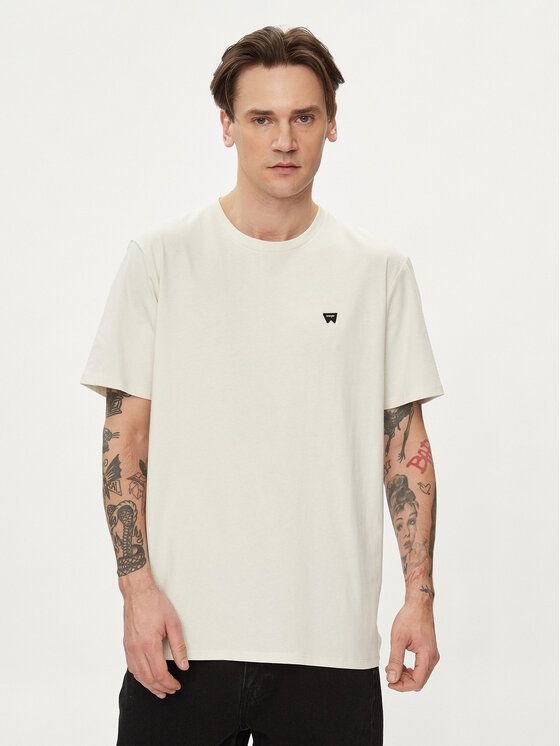 t-shirt uomo wrangler 112351234 sign off tee white