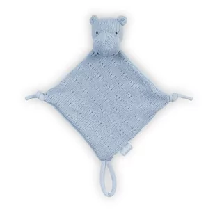 Jollein 041  001  65128 do robienia na drutach-Doudou hipopotam z uchwytem do smoczka z jasnoniebieski - Zawieszki dla dzieci i niemowląt - miniaturka - grafika 1