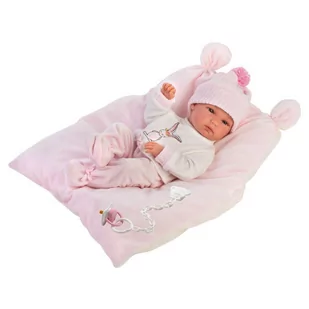 Llorens Lalka 63556 bobas Bimba na różowej poduszce 35cm - Lalki dla dziewczynek - miniaturka - grafika 1