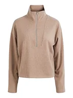 Bluzy damskie - PIECES Damska bluza polarowa Pcflex Ls, Fossil/Szczegóły: melanż, S - miniaturka - grafika 1