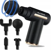 Masażery - PISTOLET DO MASAŻU BEZPRZEWODOWY MASAŻER DO PLECÓW CIAŁA 4 KOŃCÓWKI MOCNY [MG-01 Black] - miniaturka - grafika 1