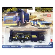 Samochody i pojazdy dla dzieci - Fiat 131 Abarth + Second Story Lorry - Team Transport Hot Wheels Premium 1:64 - miniaturka - grafika 1