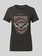 Koszulki i topy damskie - T-shirt o kroju regular fit z czystej bawełny z nadrukiem z motywem model ‘LUCY LIFE’ - miniaturka - grafika 1