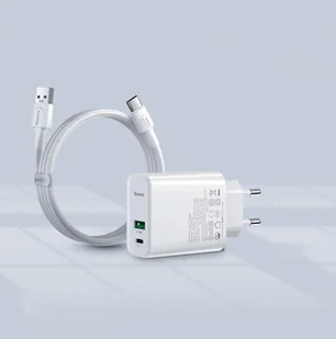 Baseus szybka ładowarka sieciowa USB / USB Typ C VOOC Quick Charge 4.0+ Power Delivery 3.0 + kabel USB - USB Typ C 1m czarny (TZCCFS-H01) - Ładowarki do telefonów - miniaturka - grafika 8