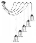 Lampy sufitowe - Lemir Dzwonek Pająk lampa wisząca 5-punktowa czarna O2725 W5 CZA O2725 W5 CZA - miniaturka - grafika 1