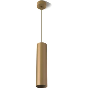 Lampa wisząca BETA cylinder Ø60mm x 250mm Lampa sufitowa, lampa wisząca, lampa wisząca 1 płomień z żarówką LED GU10 5W neutralny biały złoty - Lampy sufitowe - miniaturka - grafika 1