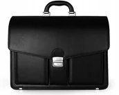 Teczki i aktówki - Solome, Skórzana aktówka męska, Bradford, czarna - miniaturka - grafika 1