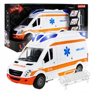 Zabawki zdalnie sterowane - Karetka Ambulans Dla Dzieci Pogotowie Napęd Światło Dźwięk Auto + Nosze - miniaturka - grafika 1